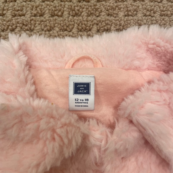 Little girls Janie and Jack fur coat size 12-18 months - Picture 2 of 4